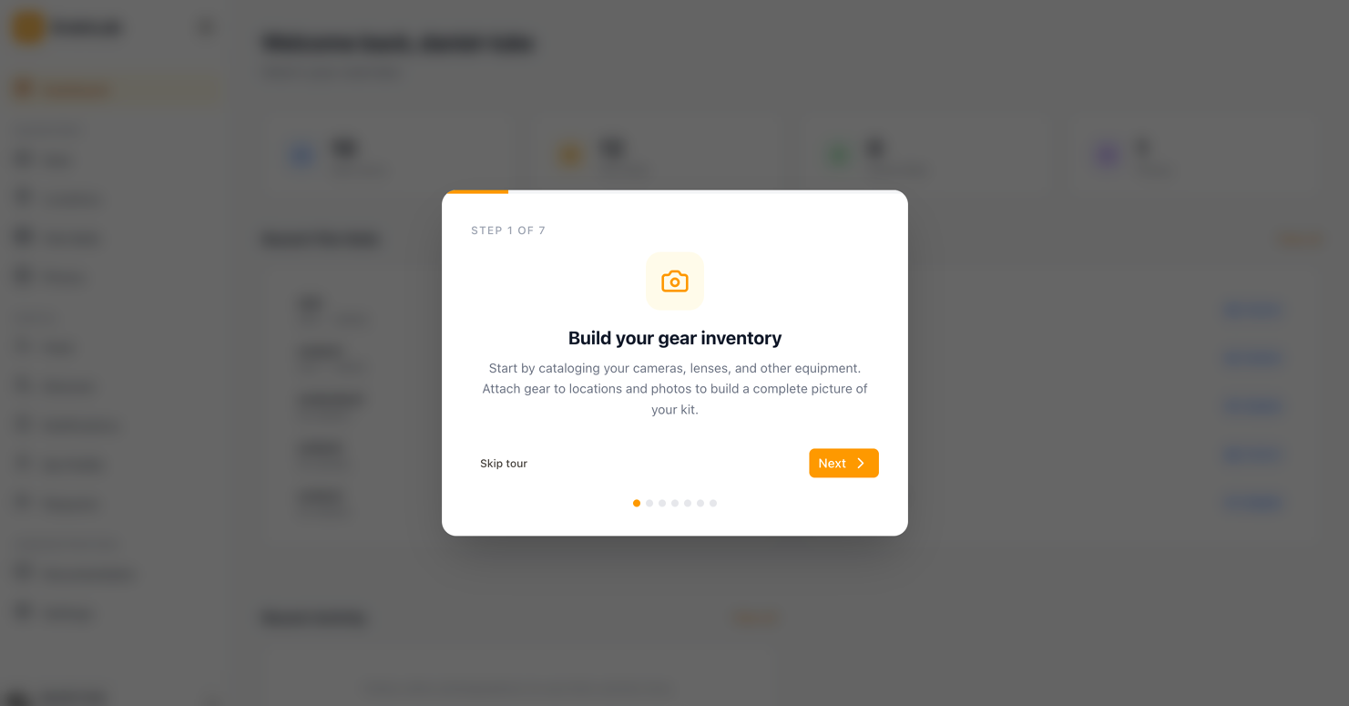 Onboarding tour